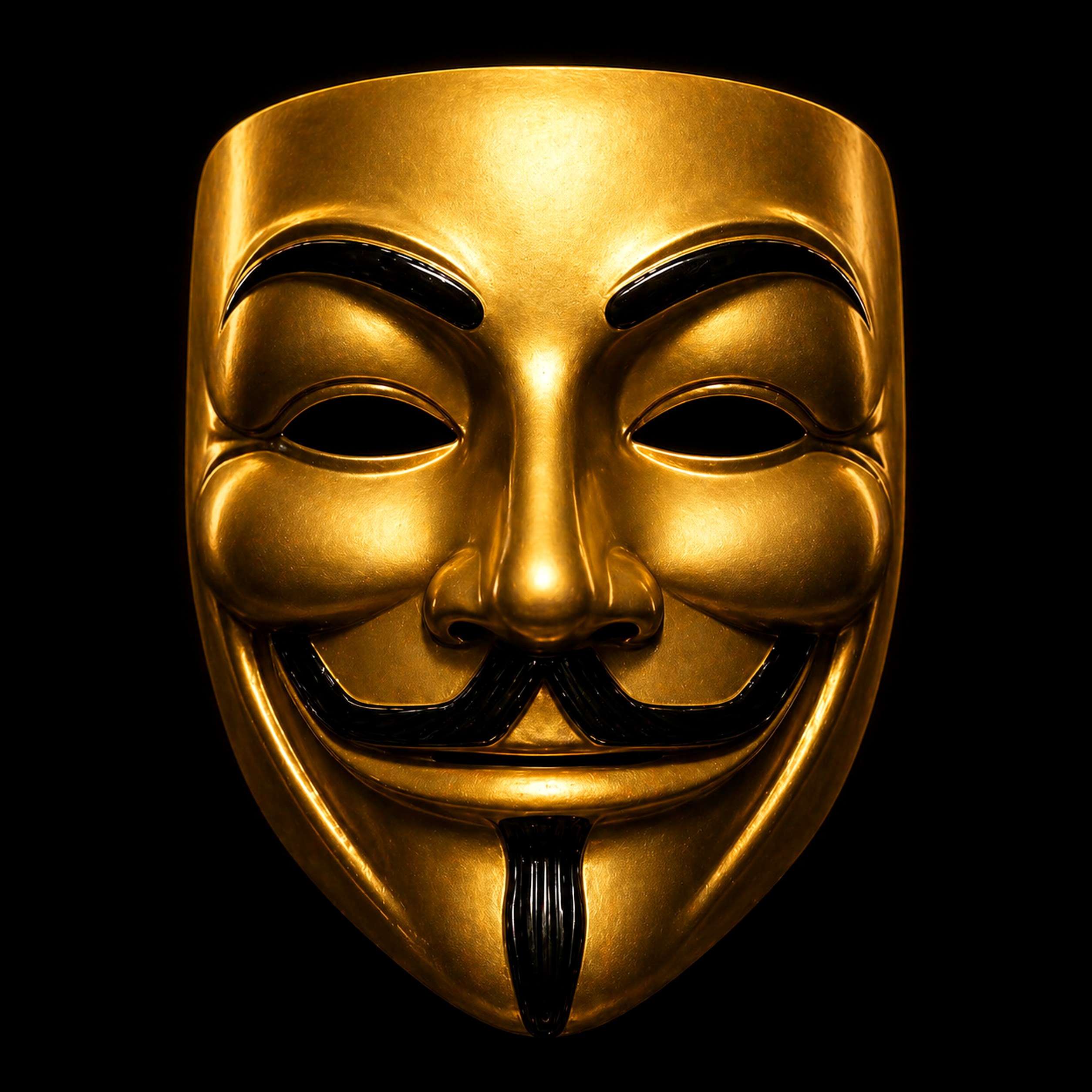 Golden Guy Fawkes mask button